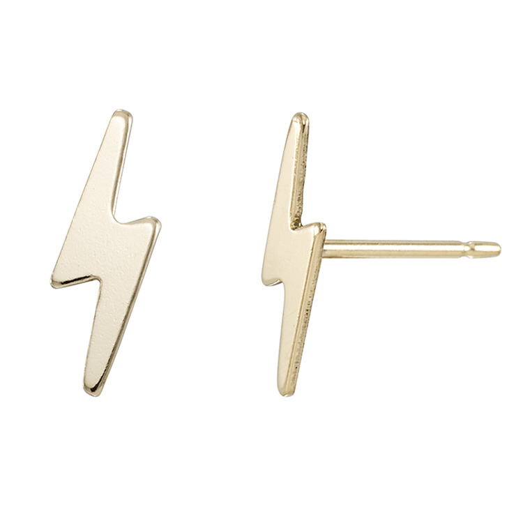 3.5 x 11.2mm Medium Lightning Post Earrings - Gold Filled