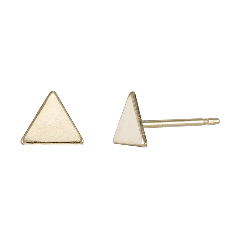 5.7 x 5.1mm Triangle Post Earrings - Gold Filled