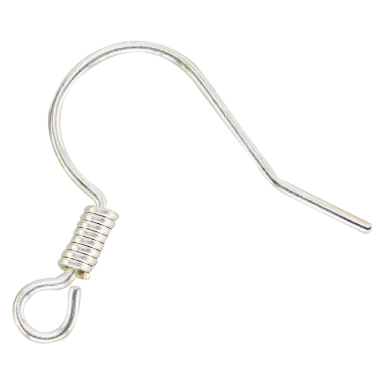 Earwire Coil Only - Flat - Silver Plated (576 pcs/pkt)