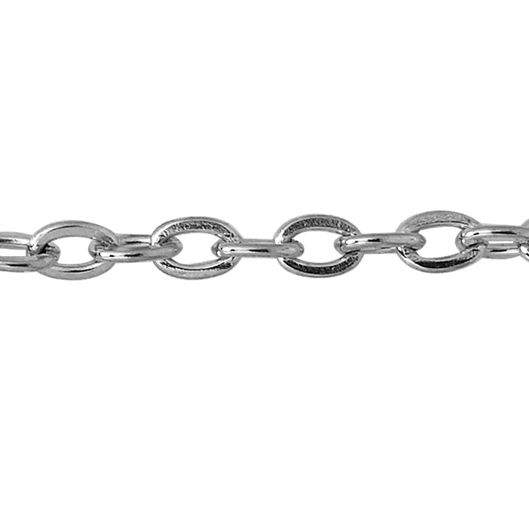 Large Flat Cable Chain - Silver Plated
