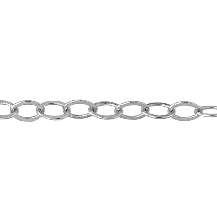 Flat Cable Chain - Silver Plated