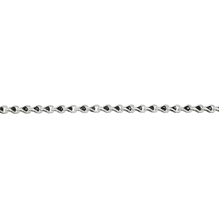 Cubic Zirconia (CZ) Chain with black stones - Sterling Silver