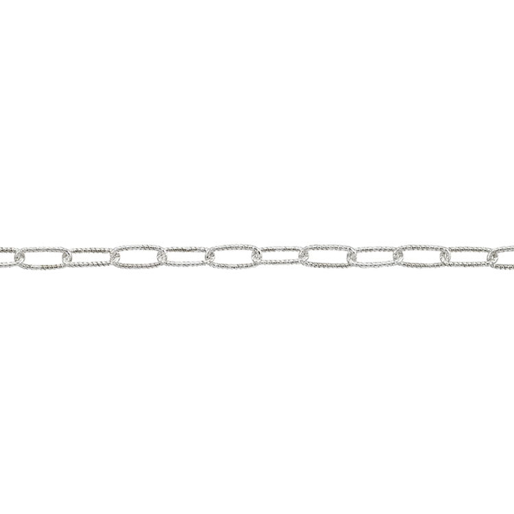 Textured Chain 2.4 x 5.7mm - Sterling Silver