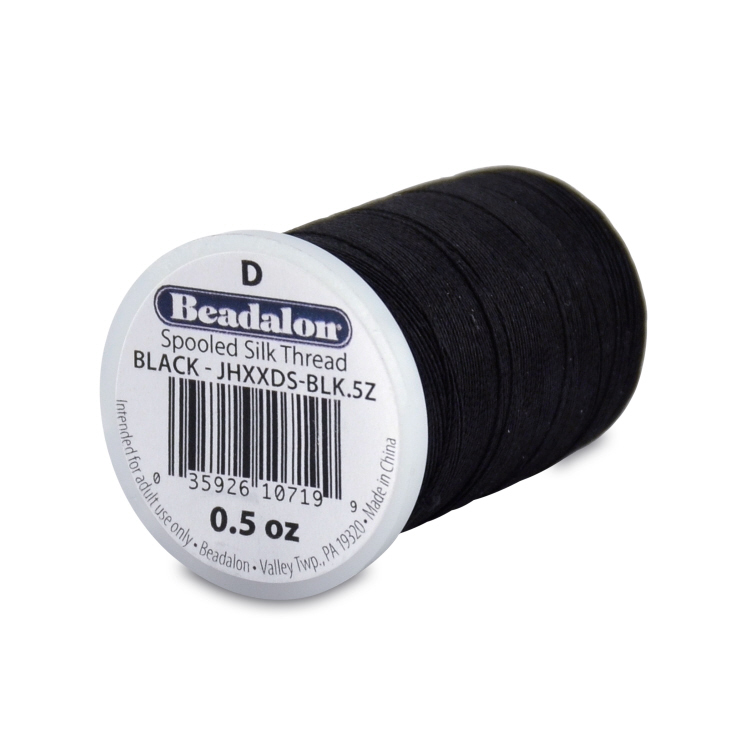 Black Silk Spooled Thread - Size D