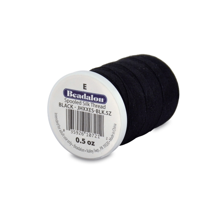 Black Silk Spooled Thread - Size E